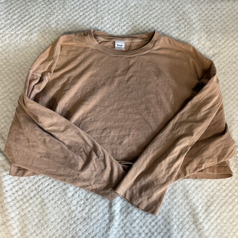 TNA Aritzia Tan Long Sleeve Shirt